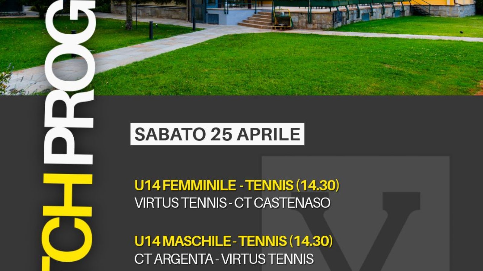 Match Program del weekend – 25 e 26 aprile 2026