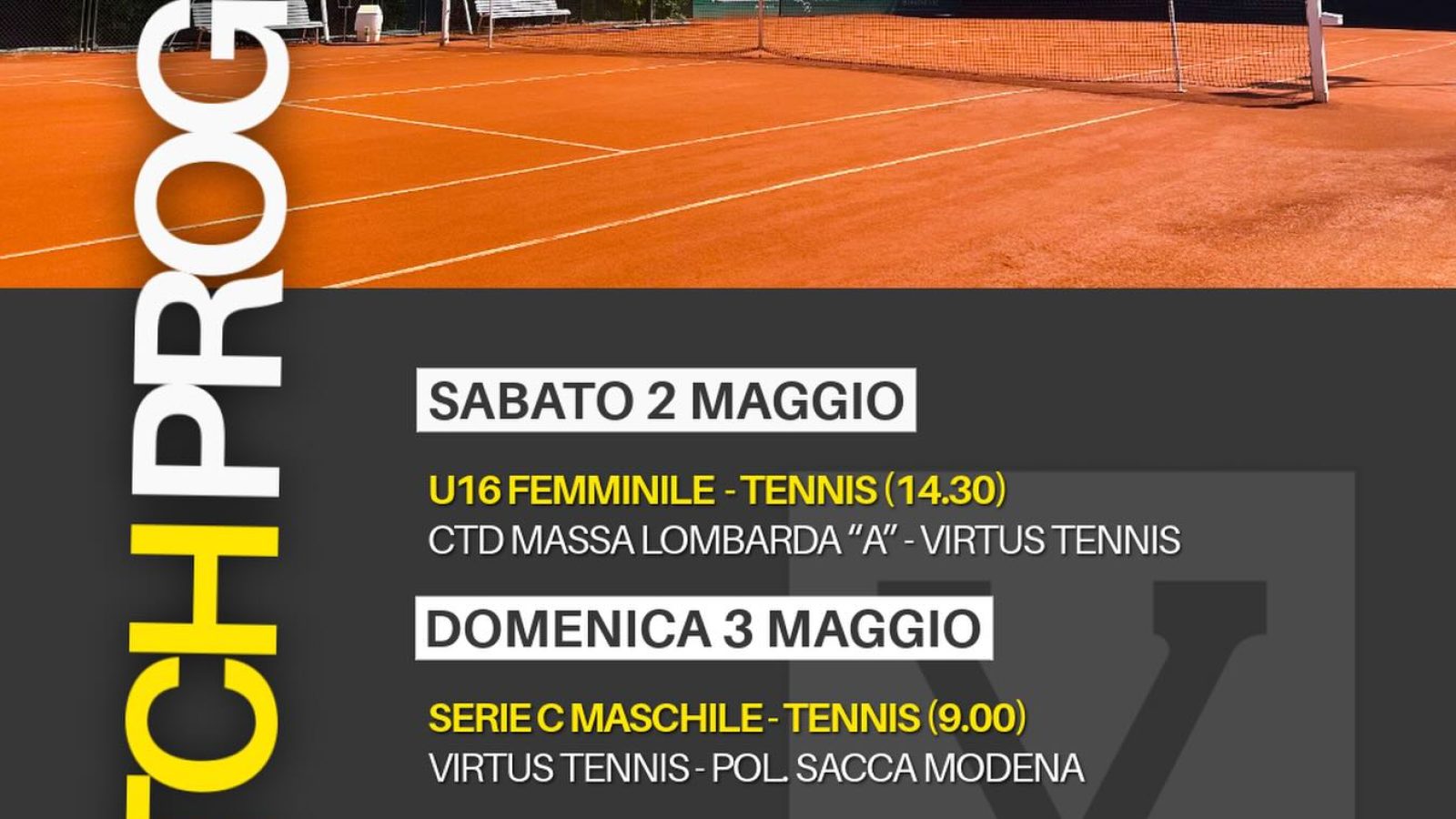 Match Program del weekend – 2 e 3 maggio 2026