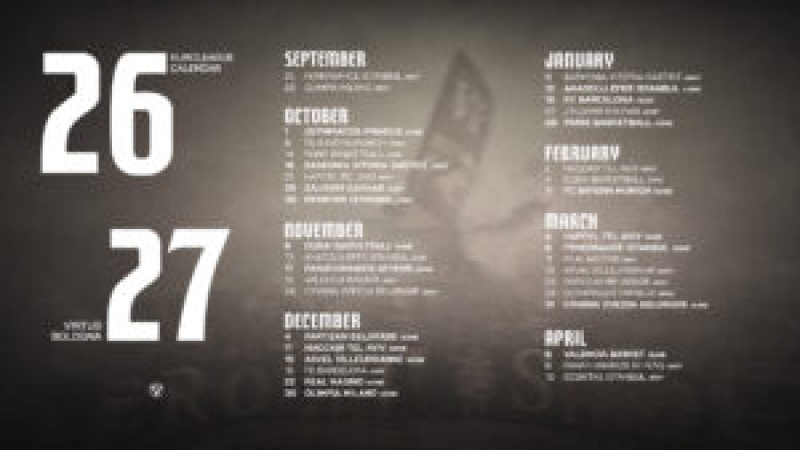 IL CALENDARIO DELLA STAGIONE DI EUROLEGA 2026/2027!